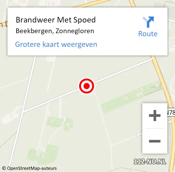 Locatie op kaart van de 112 melding: Brandweer Met Spoed Naar Beekbergen, Zonnegloren op 1 mei 2018 14:26