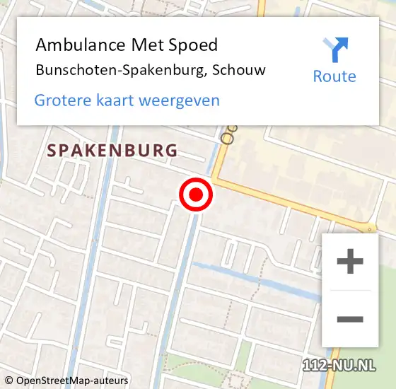 Locatie op kaart van de 112 melding: Ambulance Met Spoed Naar Bunschoten-Spakenburg, Schouw op 1 mei 2018 16:11