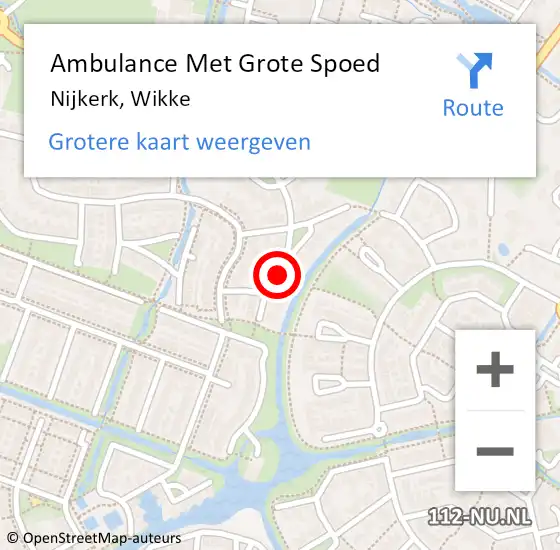 Locatie op kaart van de 112 melding: Ambulance Met Grote Spoed Naar Nijkerk, Wikke op 1 mei 2018 17:24