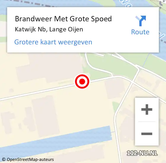 Locatie op kaart van de 112 melding: Brandweer Met Grote Spoed Naar Katwijk Nb, Lange Oijen op 1 mei 2018 18:16