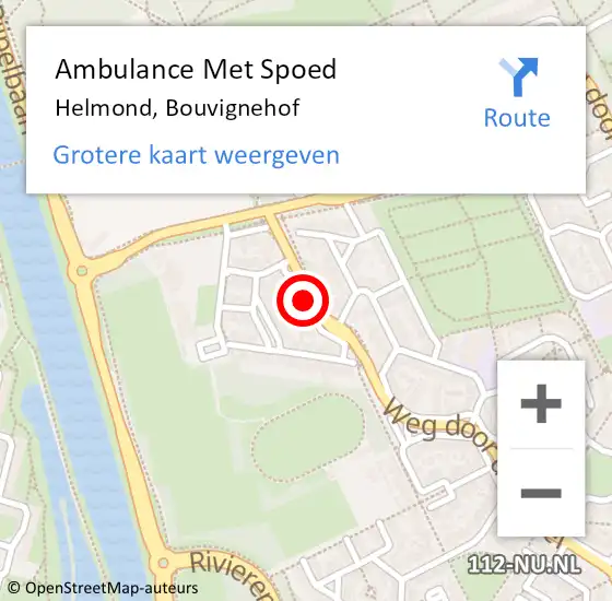 Locatie op kaart van de 112 melding: Ambulance Met Spoed Naar Helmond, Bouvignehof op 1 mei 2018 18:34