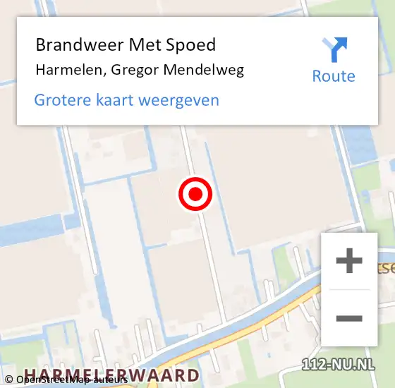 Locatie op kaart van de 112 melding: Brandweer Met Spoed Naar Harmelen, Gregor Mendelweg op 1 mei 2018 19:05