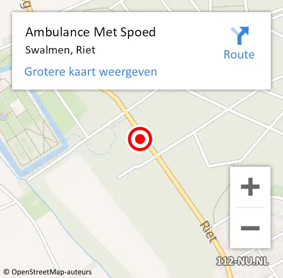 Locatie op kaart van de 112 melding: Ambulance Met Spoed Naar Swalmen, Riet op 1 mei 2018 19:08