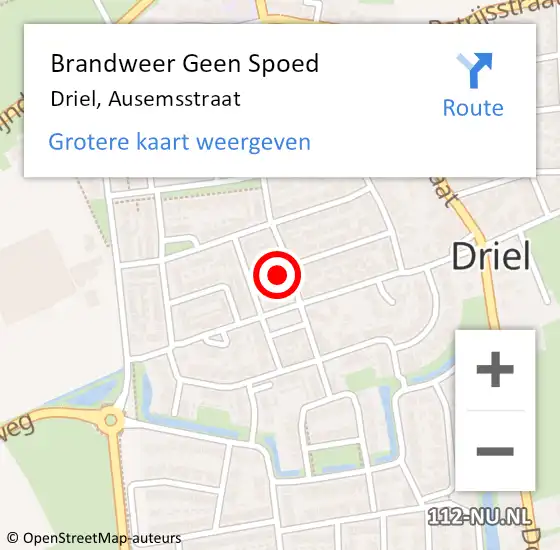 Locatie op kaart van de 112 melding: Brandweer Geen Spoed Naar Driel, Ausemsstraat op 1 mei 2018 19:47