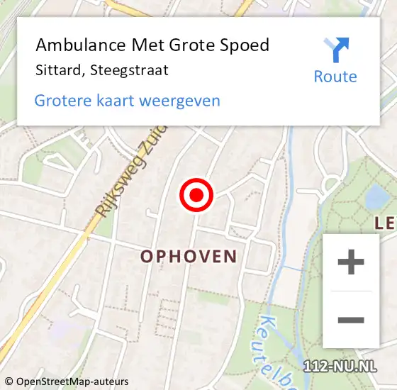 Locatie op kaart van de 112 melding: Ambulance Met Grote Spoed Naar Sittard, Steegstraat op 24 februari 2014 00:21