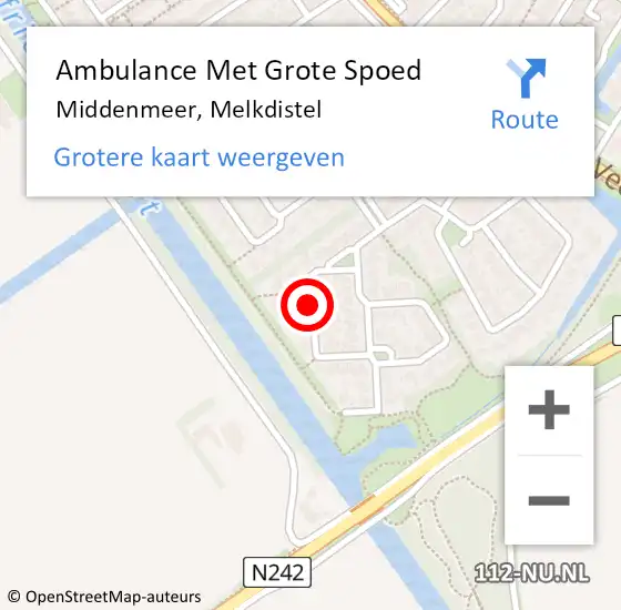 Locatie op kaart van de 112 melding: Ambulance Met Grote Spoed Naar Middenmeer, Melkdistel op 1 mei 2018 20:28