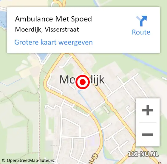 Locatie op kaart van de 112 melding: Ambulance Met Spoed Naar Moerdijk, Visserstraat op 1 mei 2018 21:28