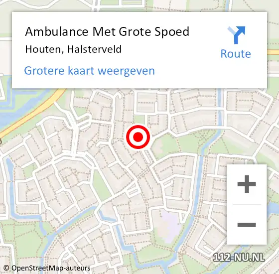 Locatie op kaart van de 112 melding: Ambulance Met Grote Spoed Naar Houten, Halsterveld op 1 mei 2018 22:23