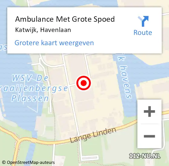 Locatie op kaart van de 112 melding: Ambulance Met Grote Spoed Naar Katwijk, Havenlaan op 1 mei 2018 23:01