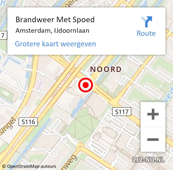 Locatie op kaart van de 112 melding: Brandweer Met Spoed Naar Amsterdam, IJdoornlaan op 1 mei 2018 23:11