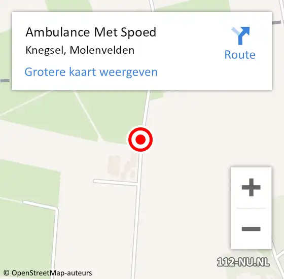 Locatie op kaart van de 112 melding: Ambulance Met Spoed Naar Knegsel, Molenvelden op 2 mei 2018 00:05