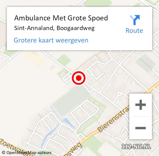 Locatie op kaart van de 112 melding: Ambulance Met Grote Spoed Naar Sint Annaland, F M Boogaardweg op 2 mei 2018 01:33