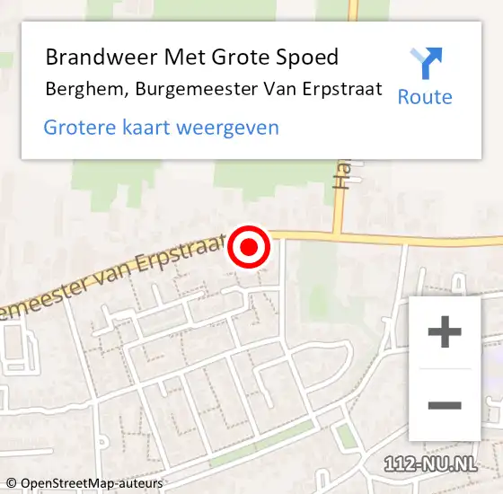 Locatie op kaart van de 112 melding: Brandweer Met Grote Spoed Naar Berghem, Burgemeester Van Erpstraat op 2 mei 2018 04:07