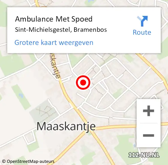 Locatie op kaart van de 112 melding: Ambulance Met Spoed Naar Sint-Michielsgestel, Bramenbos op 2 mei 2018 05:57