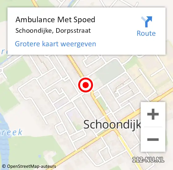 Locatie op kaart van de 112 melding: Ambulance Met Spoed Naar Schoondijke, Dorpsstraat op 2 mei 2018 06:40