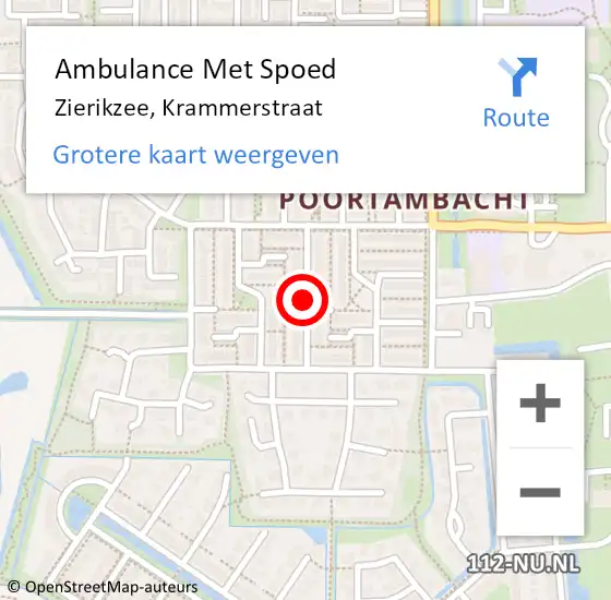 Locatie op kaart van de 112 melding: Ambulance Met Spoed Naar Zierikzee, Krammerstraat op 2 mei 2018 08:32