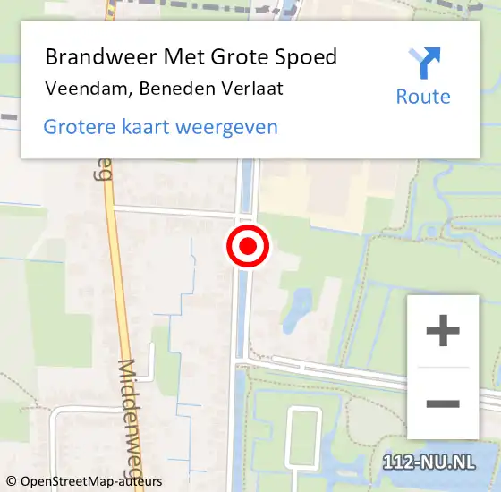 Locatie op kaart van de 112 melding: Brandweer Met Grote Spoed Naar Veendam, Beneden Verlaat op 2 mei 2018 09:17