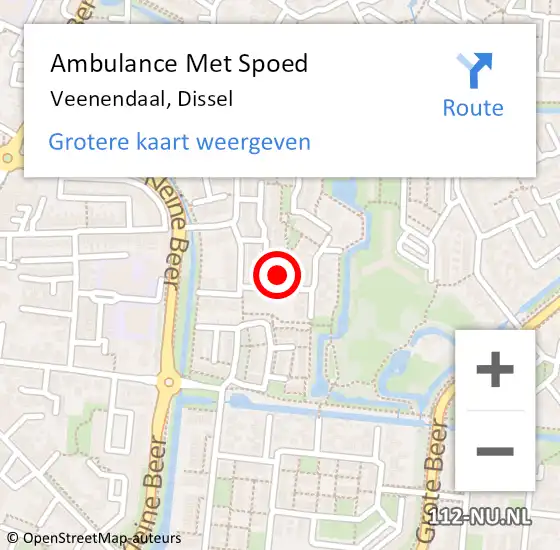 Locatie op kaart van de 112 melding: Ambulance Met Spoed Naar Veenendaal, Dissel op 2 mei 2018 10:55