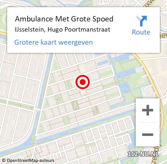 Locatie op kaart van de 112 melding: Ambulance Met Grote Spoed Naar IJsselstein, Hugo Poortmanstraat op 2 mei 2018 11:02