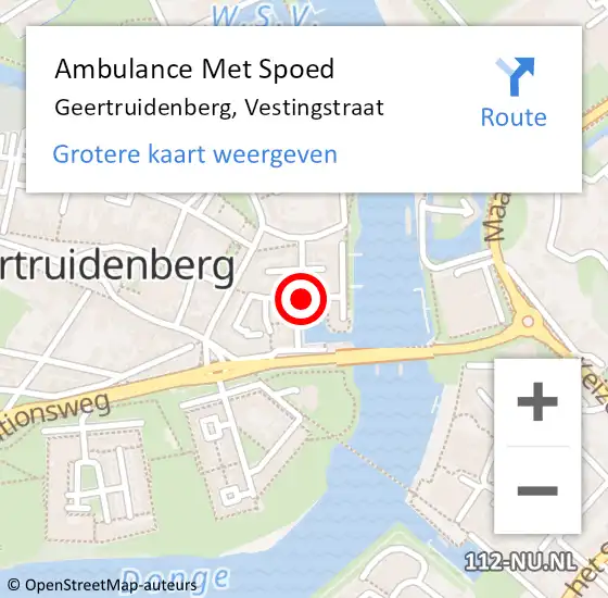 Locatie op kaart van de 112 melding: Ambulance Met Spoed Naar Geertruidenberg, Vestingstraat op 2 mei 2018 11:40