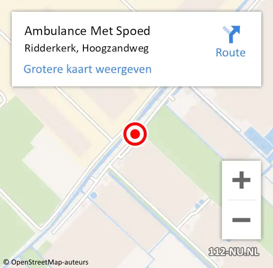 Locatie op kaart van de 112 melding: Ambulance Met Spoed Naar Ridderkerk, Hoogzandweg op 2 mei 2018 12:07