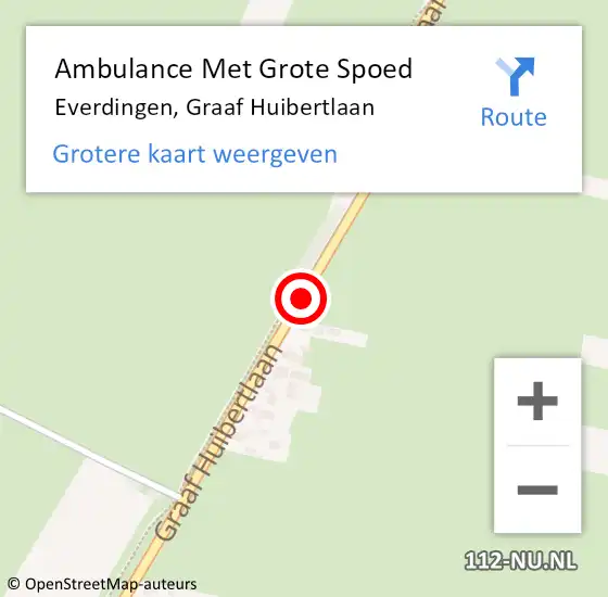 Locatie op kaart van de 112 melding: Ambulance Met Grote Spoed Naar Everdingen, Graaf Huibertlaan op 2 mei 2018 14:26