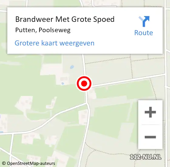 Locatie op kaart van de 112 melding: Brandweer Met Grote Spoed Naar Putten, Poolseweg op 2 mei 2018 14:43