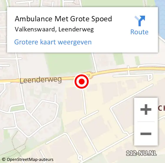 Locatie op kaart van de 112 melding: Ambulance Met Grote Spoed Naar Valkenswaard, Leenderweg op 2 mei 2018 14:47