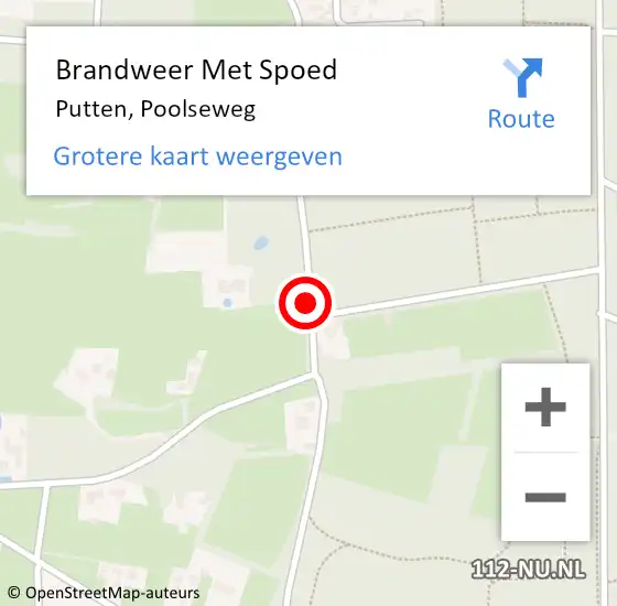 Locatie op kaart van de 112 melding: Brandweer Met Spoed Naar Putten, Poolseweg op 2 mei 2018 15:04