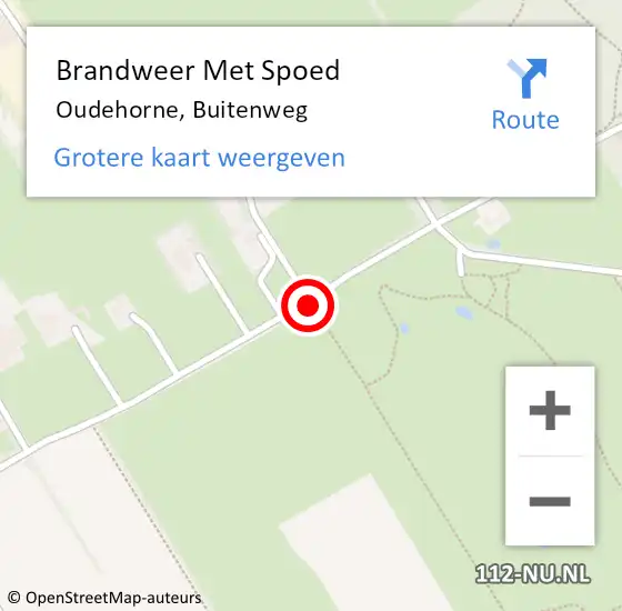 Locatie op kaart van de 112 melding: Brandweer Met Spoed Naar Oudehorne, Buitenweg op 2 mei 2018 15:12