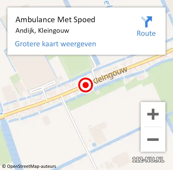 Locatie op kaart van de 112 melding: Ambulance Met Spoed Naar Andijk, Kleingouw op 2 mei 2018 15:14