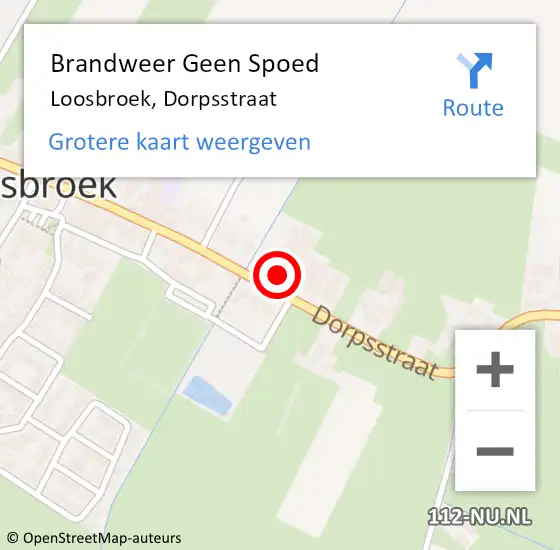 Locatie op kaart van de 112 melding: Brandweer Geen Spoed Naar Loosbroek, Dorpsstraat op 2 mei 2018 16:08