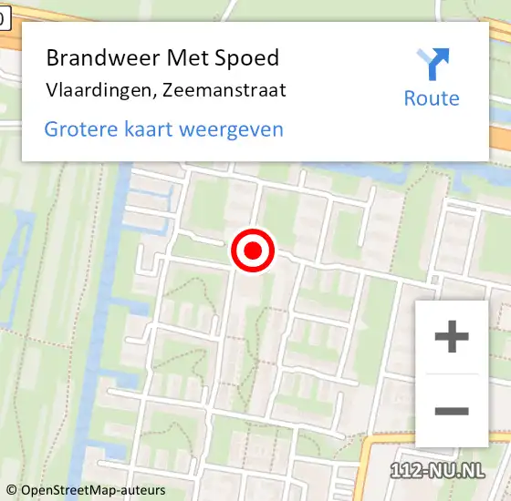 Locatie op kaart van de 112 melding: Brandweer Met Spoed Naar Vlaardingen, Zeemanstraat op 2 mei 2018 18:53