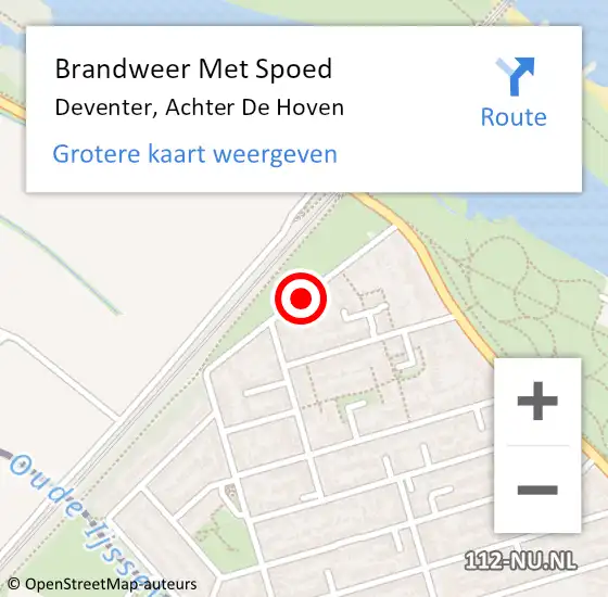 Locatie op kaart van de 112 melding: Brandweer Met Spoed Naar Deventer, Achter De Hoven op 2 mei 2018 19:04