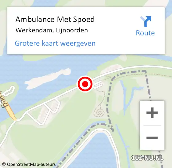 Locatie op kaart van de 112 melding: Ambulance Met Spoed Naar Werkendam, Lijnoorden op 2 mei 2018 20:12