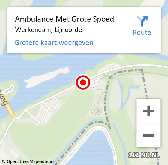 Locatie op kaart van de 112 melding: Ambulance Met Grote Spoed Naar Werkendam, Lijnoorden op 2 mei 2018 20:32