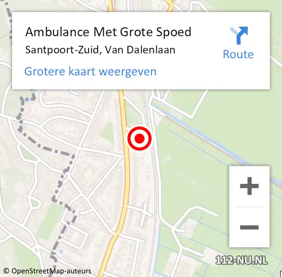 Locatie op kaart van de 112 melding: Ambulance Met Grote Spoed Naar Santpoort-Zuid, Van Dalenlaan op 2 mei 2018 21:46