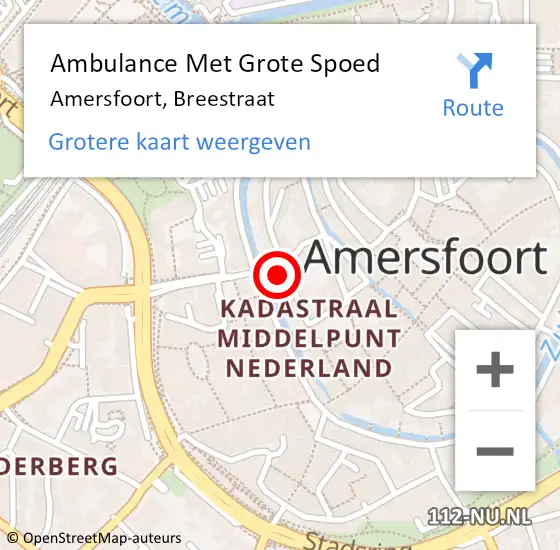 Locatie op kaart van de 112 melding: Ambulance Met Grote Spoed Naar Amersfoort, Breestraat op 2 mei 2018 23:56