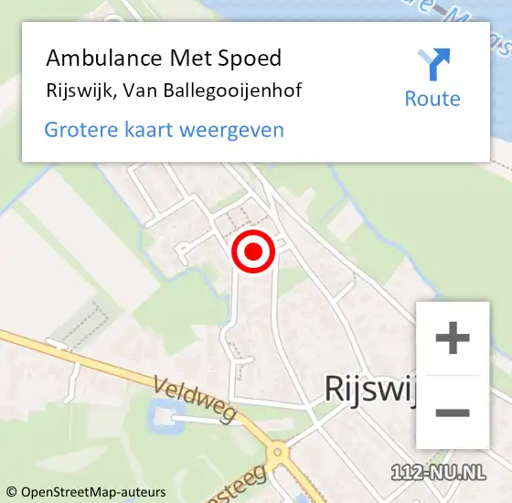 Locatie op kaart van de 112 melding: Ambulance Met Spoed Naar Rijswijk, Van Ballegooijenhof op 3 mei 2018 02:20