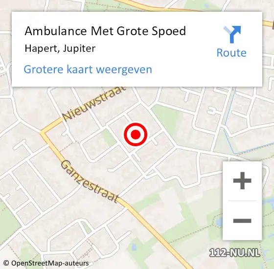 Locatie op kaart van de 112 melding: Ambulance Met Grote Spoed Naar Hapert, Jupiter op 3 mei 2018 02:34