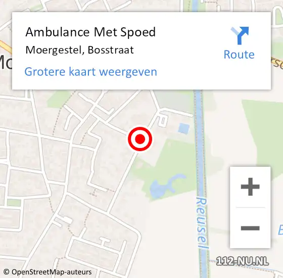 Locatie op kaart van de 112 melding: Ambulance Met Spoed Naar Moergestel, Bosstraat op 3 mei 2018 04:38