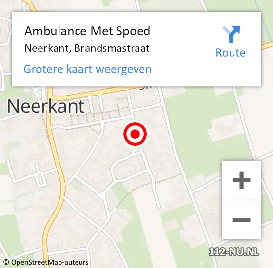 Locatie op kaart van de 112 melding: Ambulance Met Spoed Naar Neerkant, Brandsmastraat op 3 mei 2018 08:51