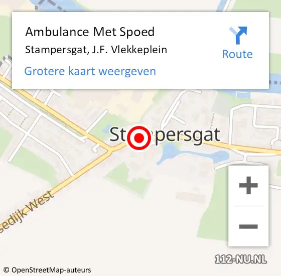 Locatie op kaart van de 112 melding: Ambulance Met Spoed Naar Stampersgat, J.F. Vlekkeplein op 3 mei 2018 09:08