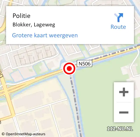 Locatie op kaart van de 112 melding: Politie Lageweg op 3 mei 2018 09:19