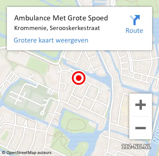 Locatie op kaart van de 112 melding: Ambulance Met Grote Spoed Naar Krommenie, Serooskerkestraat op 3 mei 2018 10:20