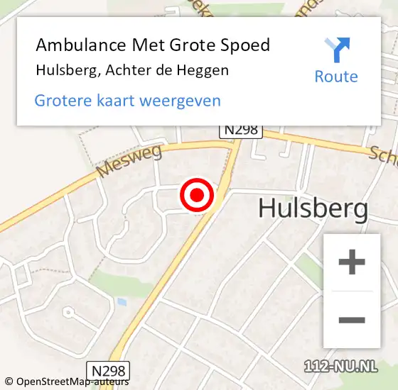 Locatie op kaart van de 112 melding: Ambulance Met Grote Spoed Naar Hulsberg, Achter de Heggen op 7 september 2013 10:02