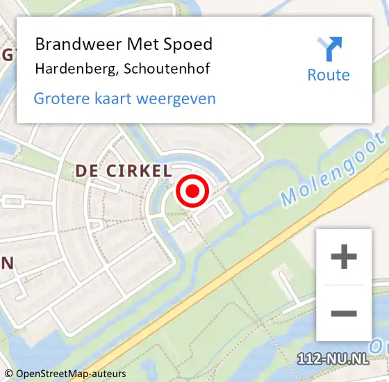 Locatie op kaart van de 112 melding: Brandweer Met Spoed Naar Hardenberg, Schoutenhof op 3 mei 2018 11:40