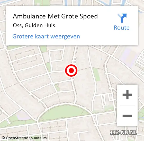 Locatie op kaart van de 112 melding: Ambulance Met Grote Spoed Naar Oss, Gulden Huis op 3 mei 2018 12:13