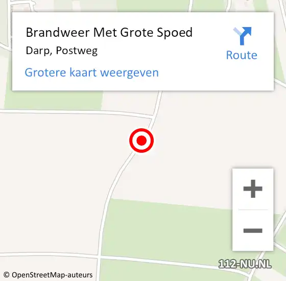 Locatie op kaart van de 112 melding: Brandweer Met Grote Spoed Naar Darp, Postweg op 3 mei 2018 13:00