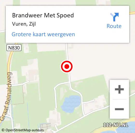 Locatie op kaart van de 112 melding: Brandweer Met Spoed Naar Vuren, Zijl op 3 mei 2018 13:03